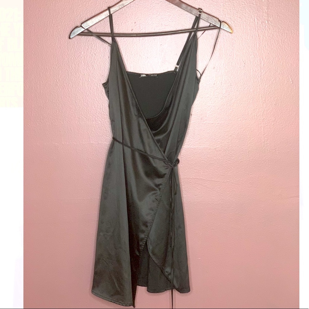 Black Zara Wrap Mini Dress
